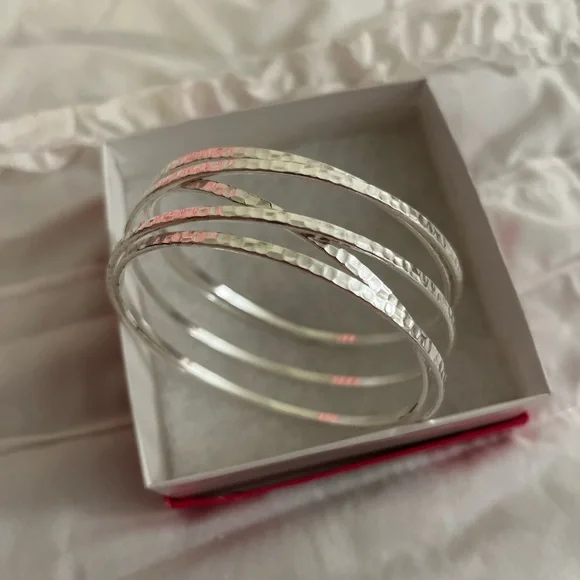 Premier Designs beveled silver linked bangle Illusion bracelet - Picture 4 of 10